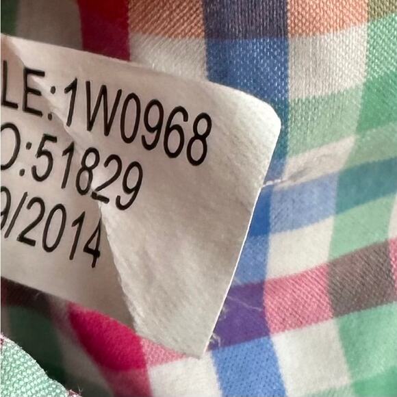 Vineyard Vines Slim Fit Whale Shirt Mens XL Blue Green Pastel Gingham Preppy‎ - Picture 7 of 8